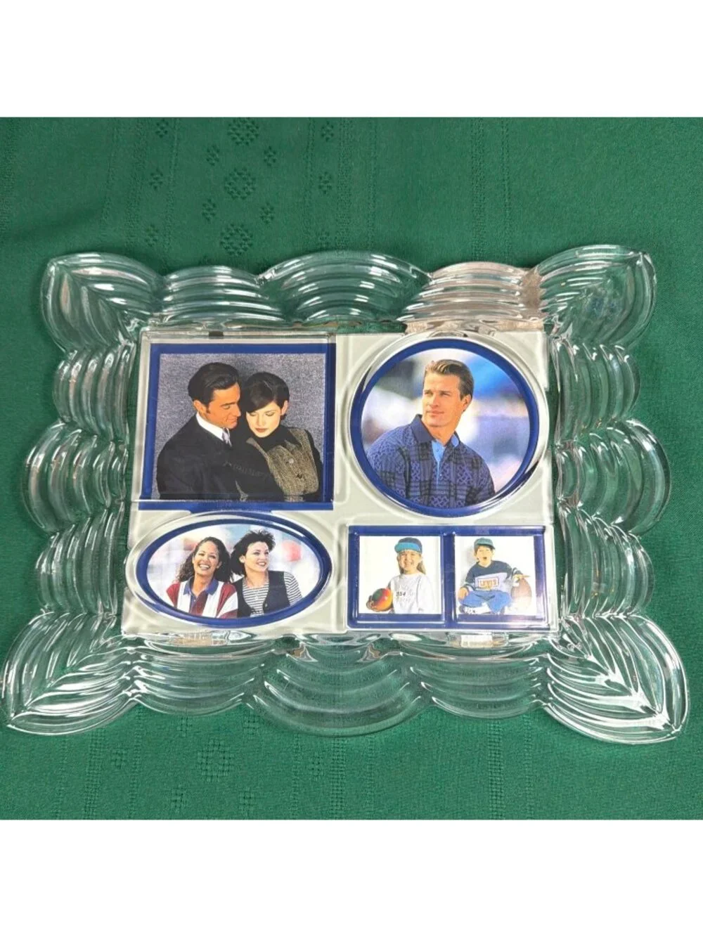 Vintage 1995 Royal Limited Lead Crystal Collage Picture Frame 4 Openings Czech